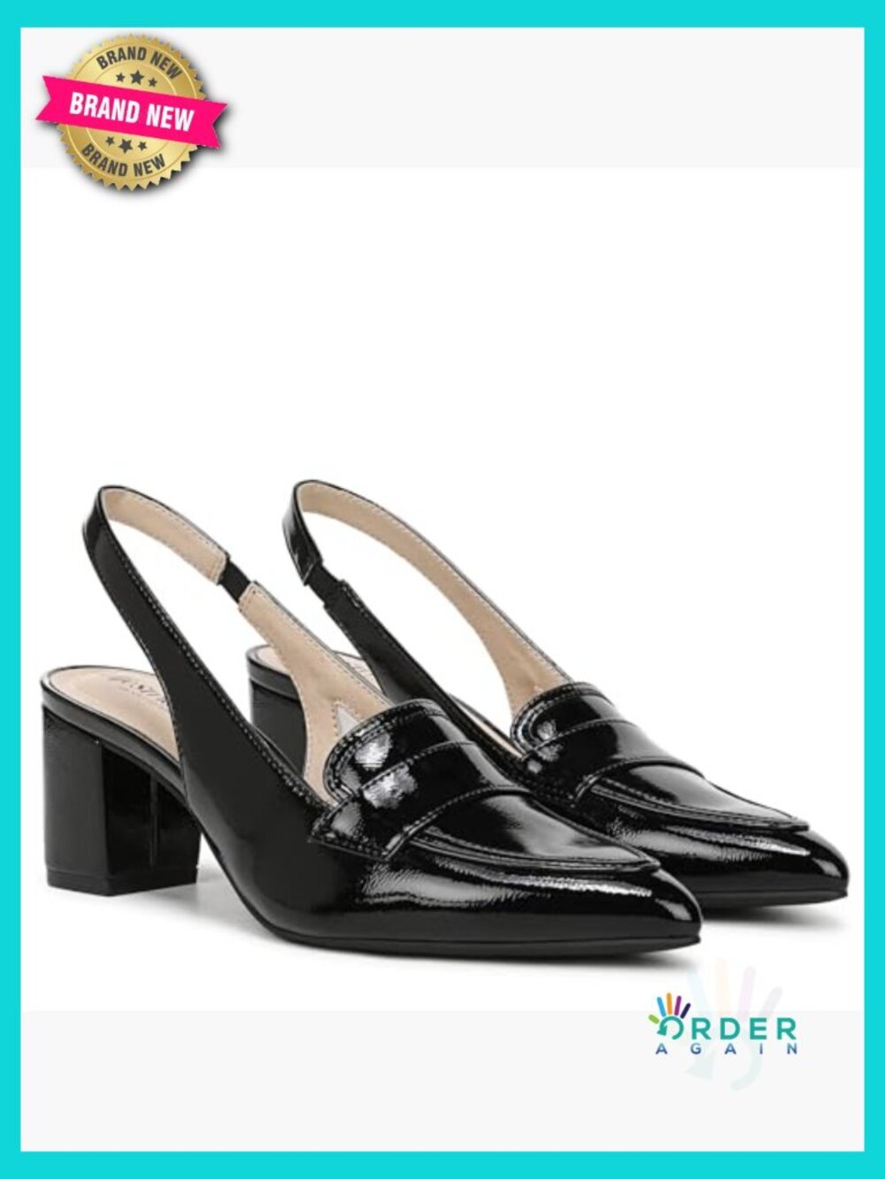 Slingback Pump with Cushioned Insole Pointed Toe Block Heel Office - Picture 7 of 7